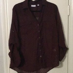 New York & Company Stretch Burgundy Polyester XL